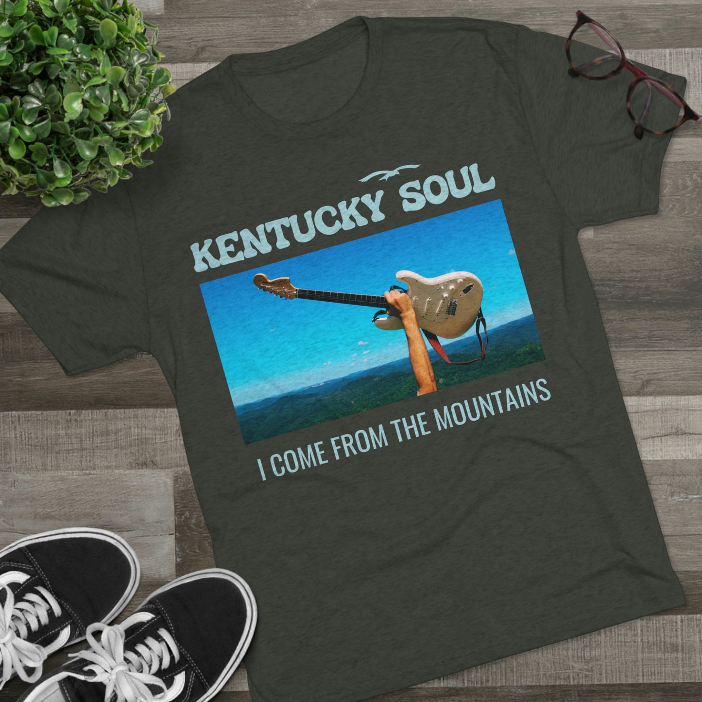 Men's I Come From the Mountains Single Cover Tri-Blend- Tee